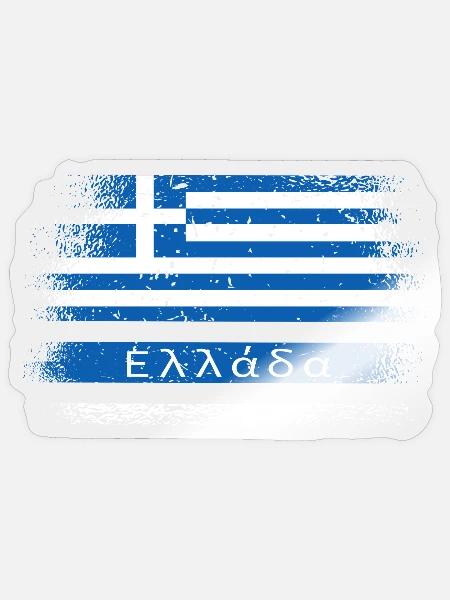 Griechenland Vintage Design - Sticker Größe S (10 x 10 cm) - Transparent glänzend