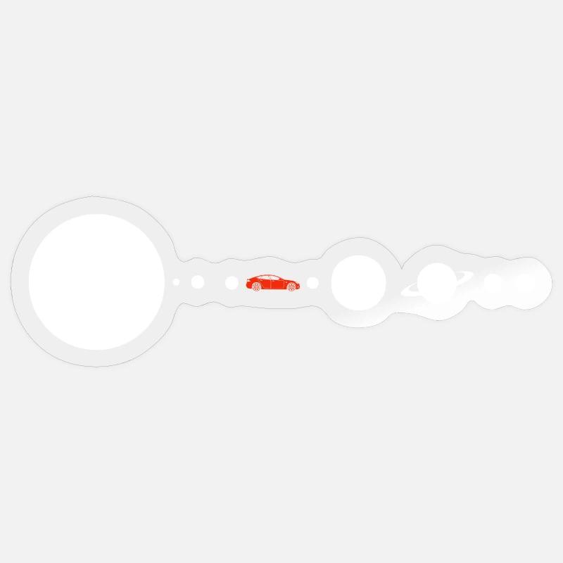 Tesla in Space Solar System SpaceX Sticker Größe S (10 x 10 cm)