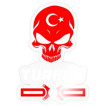 Türkei Totenkopf Design - Sticker Größe S (10 x 10 cm) - Transparent glänzend - Vorne