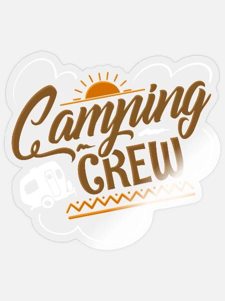 Camper Camping Crew Team - Sticker Größe S (10 x 10 cm) - Transparent glänzend