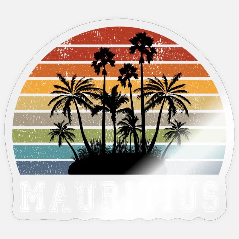 Mauritius Insel Design / Geschenkidee - Sticker Größe S (10 x 10 cm) - Transparent glänzend