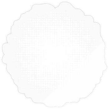 gepunkteter runder Hintergrund weiss - Sticker Größe S (10 x 10 cm) - Transparent glänzend - Vorne
