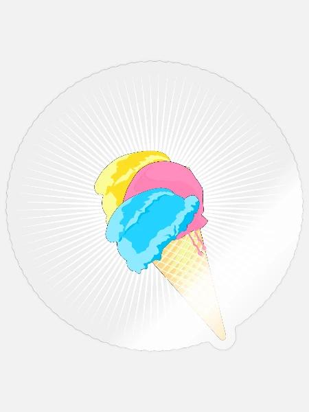 Eis Eistüte Eiskrem Softeis Waffel Strahlen - Sticker Größe S (10 x 10 cm) - Transparent glänzend