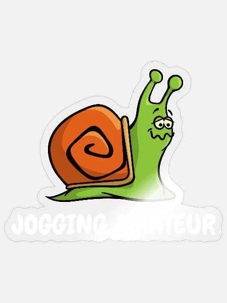 Schneckentempo Läufer Rennen Jogging Lustig Sport - Sticker Größe S (10 x 10 cm) - Transparent glänzend