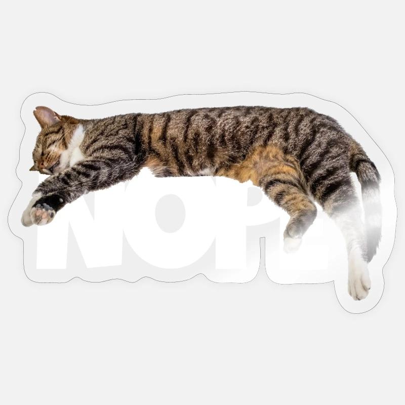 Nope chat - Sticker taille S (10 x 10 cm) - brillant transparent