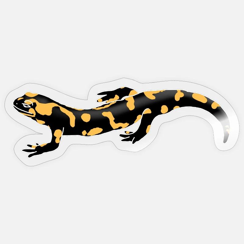 salamandre de feu - Sticker taille S (10 x 10 cm) - brillant transparent