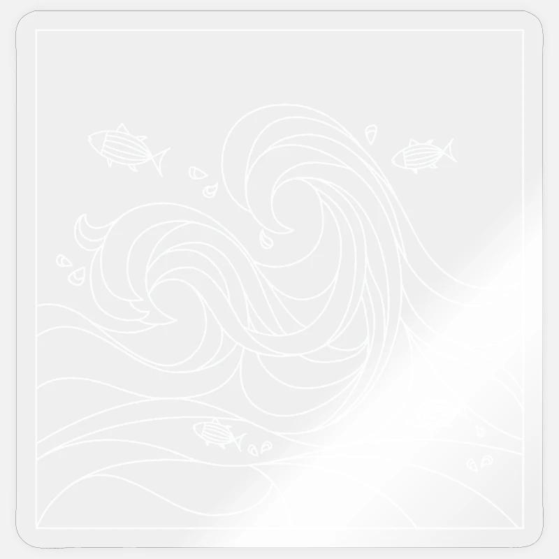 geometric ocean - Sticker size S (10 x 10 cm) - transparent glossy