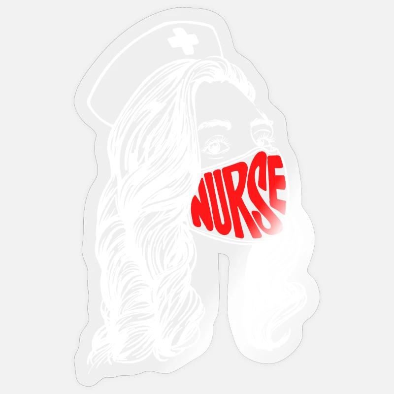 Krankenschwester Pflegerin Krankenpflegerin Beruf - Sticker Größe S (10 x 10 cm) - Transparent glänzend