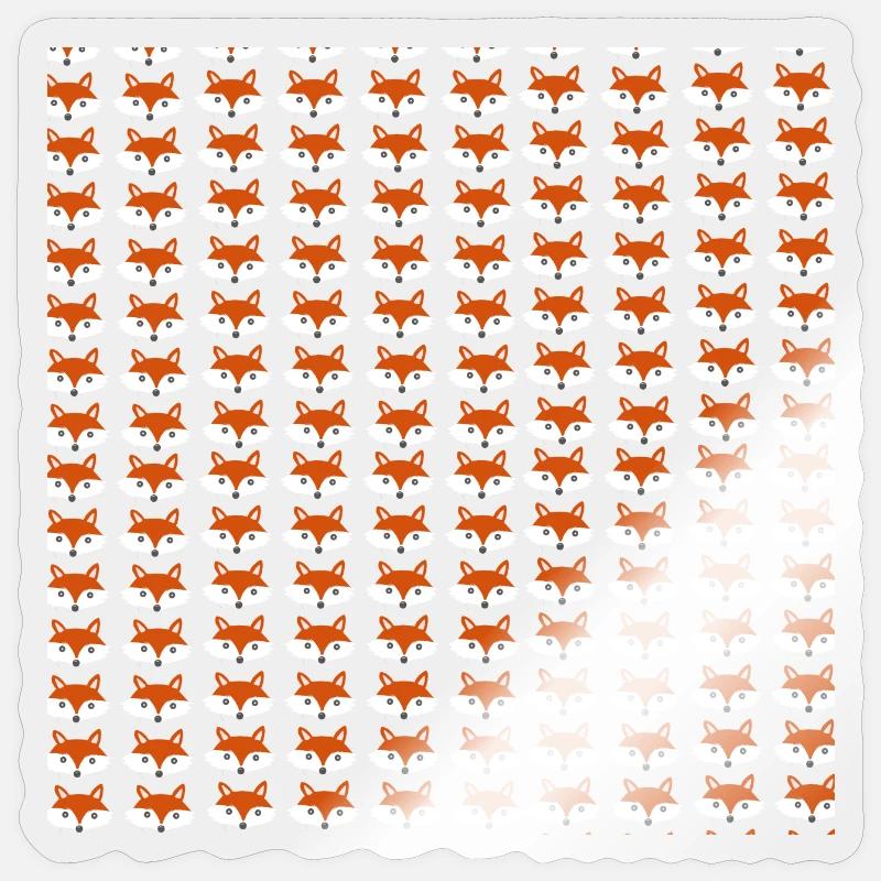 Fuchs Kopf Muster, kindermuster - Sticker Größe S (10 x 10 cm) - Transparent glänzend