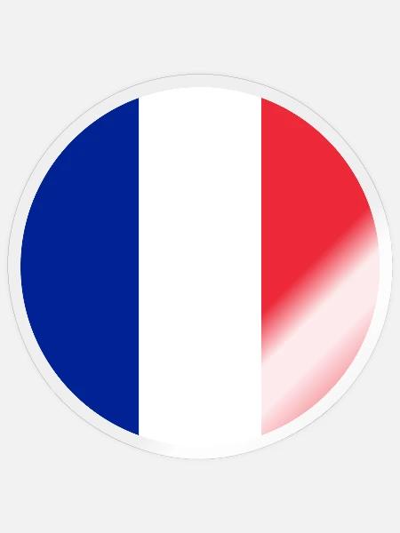 runde Aufkleber Flagge von Frankreich Aufkleber Frankreich - Sticker Größe S (10 x 10 cm) - Transparent glänzend