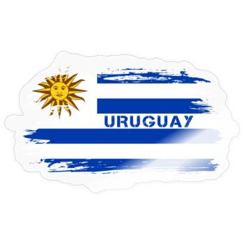 Uruguay Flaggen Design / Geschenkidee - Sticker Größe S (10 x 10 cm) - Transparent glänzend - Vorne