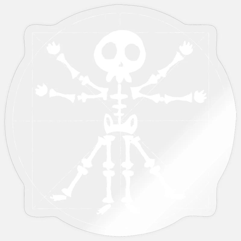 squelette de Vitruve Sticker taille S (10 x 10 cm)