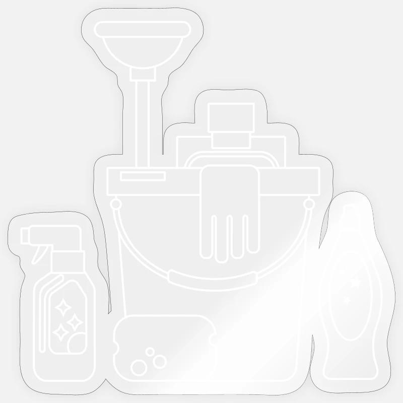 Putzeimer - Sticker Größe S (10 x 10 cm) - Transparent glänzend