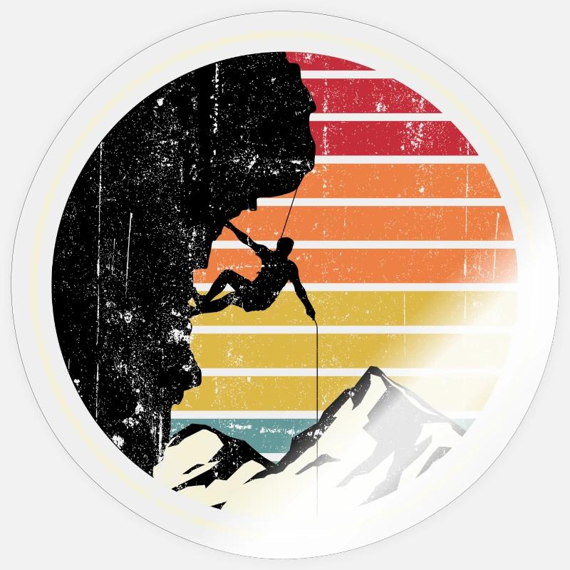 Sunset Summit Climber Silhouette - Sticker size S (10 x 10 cm) - transparent glossy