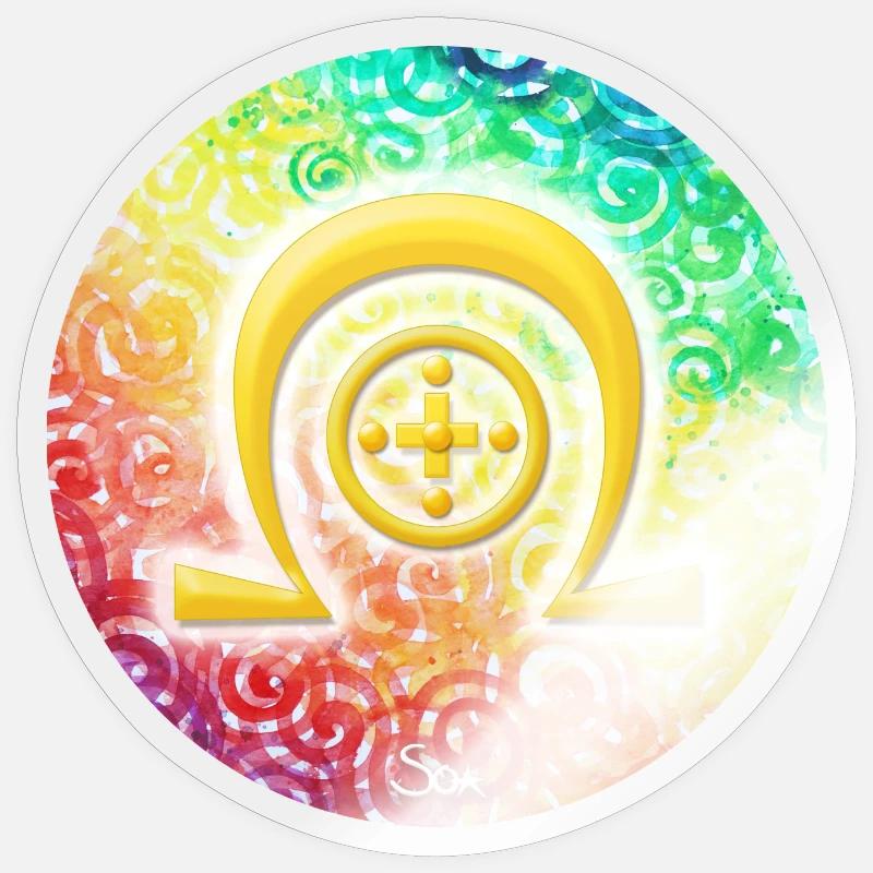 Regenbogen-Dimensionssymbol Heilung - Sonja Ariel Sticker Größe S (10 x 10 cm)