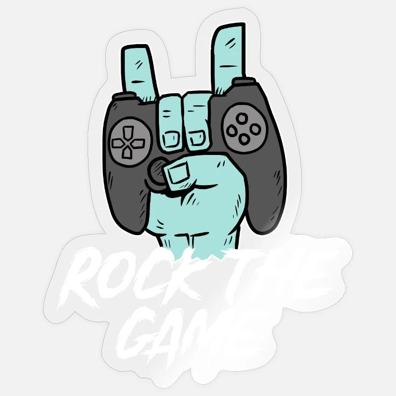 Gamer Spruch Zocker Controller Game - Sticker Größe S (10 x 10 cm) - Transparent glänzend