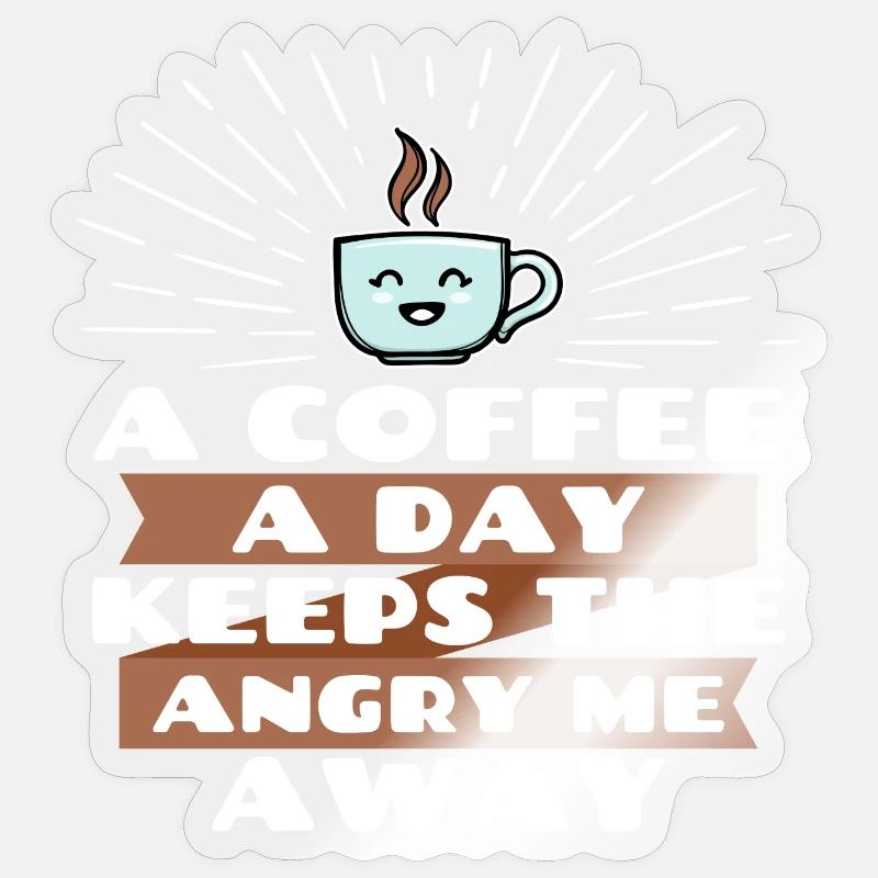 Blague Cool Drôle déclaration Café - Sticker taille S (10 x 10 cm) - brillant transparent