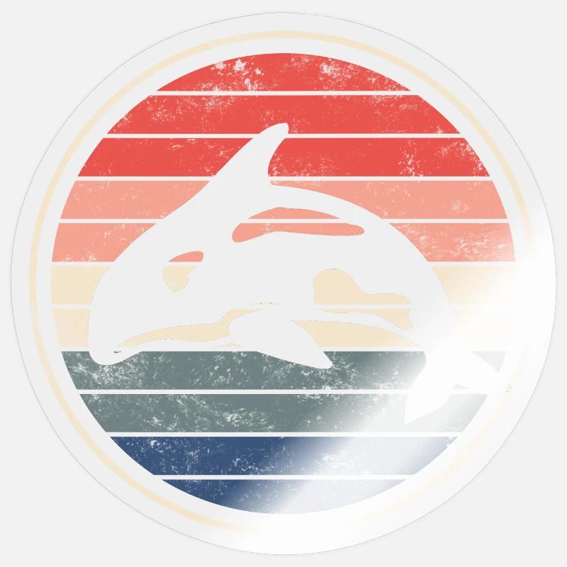 Orca Wal - Sticker taille S (10 x 10 cm) - brillant transparent