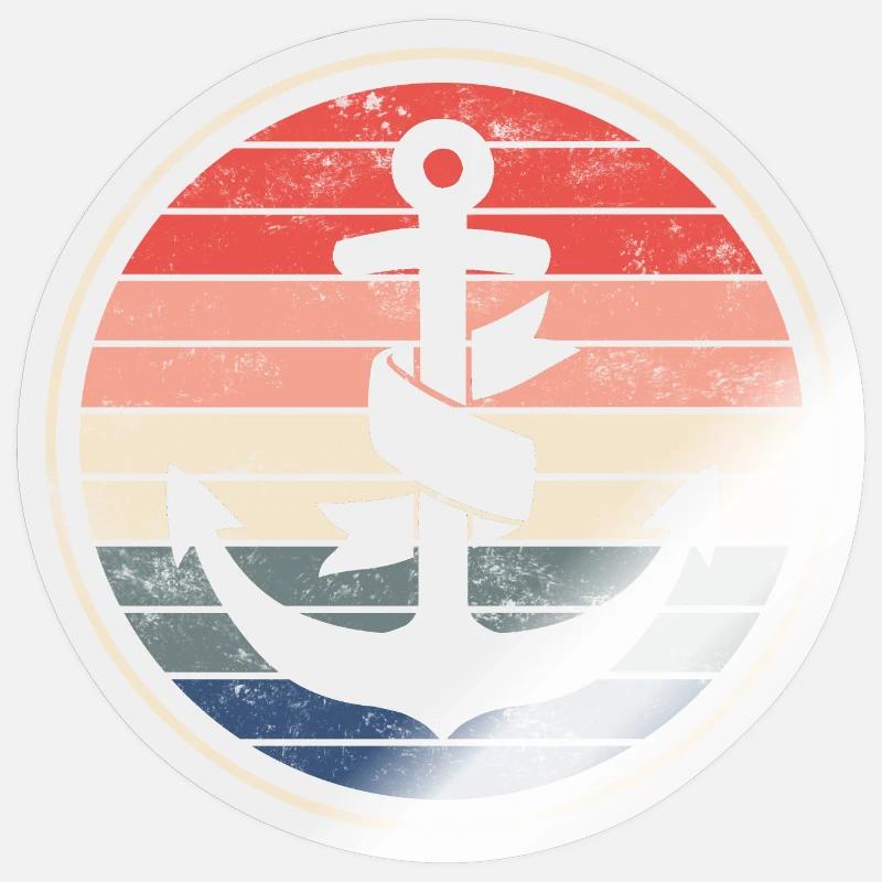 Bateau bateau capitaine - Sticker taille S (10 x 10 cm) - brillant transparent