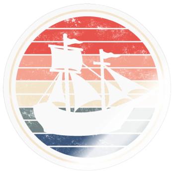 Boat ship sailing ship - Sticker size S (10 x 10 cm) - transparent glossy - Front