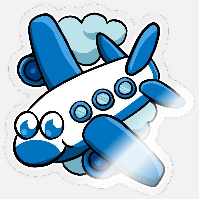 airplane - Sticker size S (10 x 10 cm) - transparent glossy