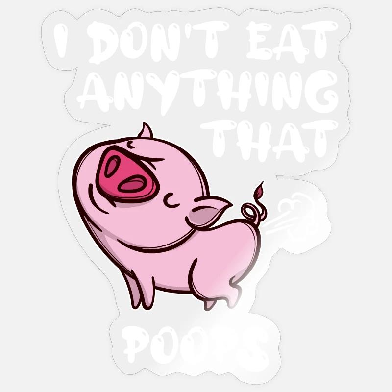 Statement Schwein Vegan - Sticker Größe S (10 x 10 cm) - Transparent glänzend