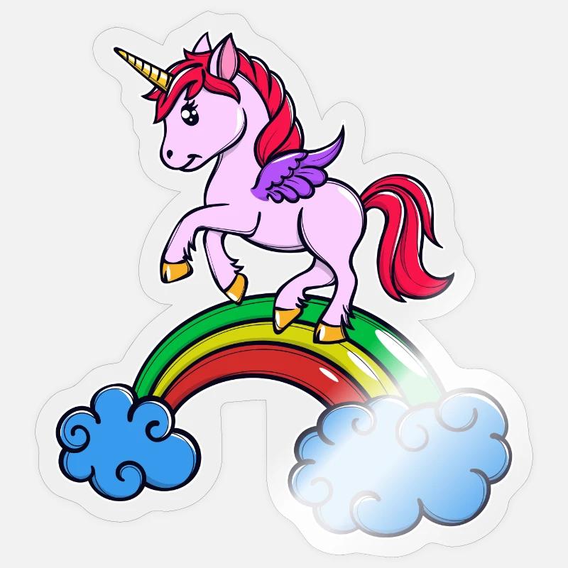 Einhorn Cool Tier - Sticker Größe S (10 x 10 cm) - Transparent glänzend