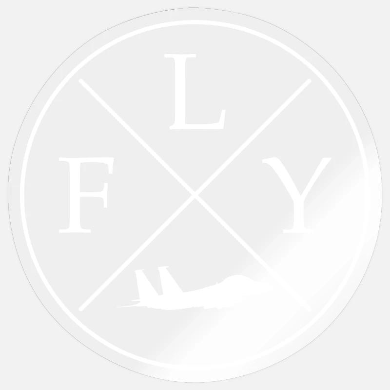 Jet de combat - Sticker taille S (10 x 10 cm) - brillant transparent