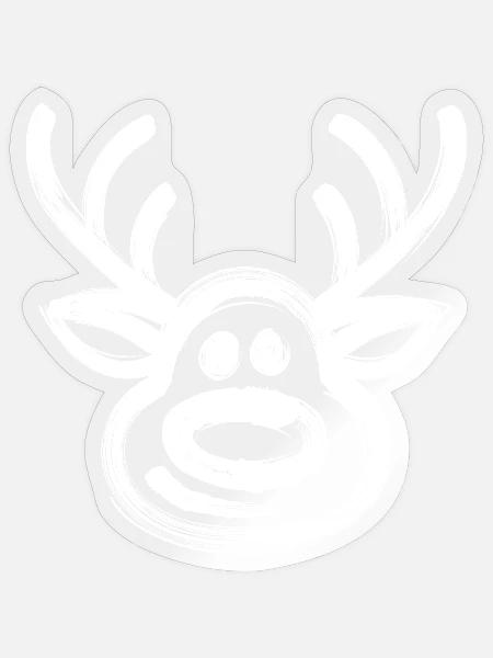 Rentier Gesicht Hirsch Weihnachten - Sticker Größe S (10 x 10 cm) - Transparent glänzend