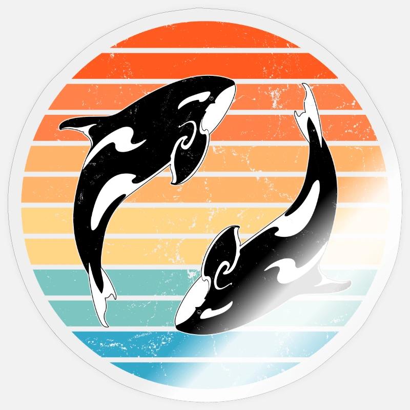 Orcas - Sticker Größe S (10 x 10 cm) - Transparent glänzend