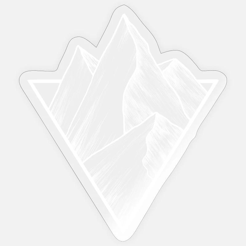 Mountain symbol - Sticker size S (10 x 10 cm) - transparent glossy