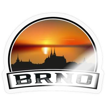 Brno Tschechien Skyline Vintage Sonnenuntergang Reise Souveni - Sticker Größe S (10 x 10 cm) - Transparent glänzend - Vorne