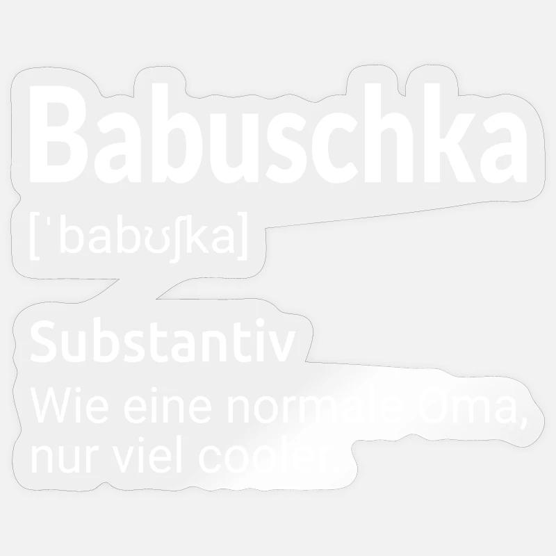 Lustige Babuschka Definition - Sticker Größe S (10 x 10 cm) - Transparent glänzend