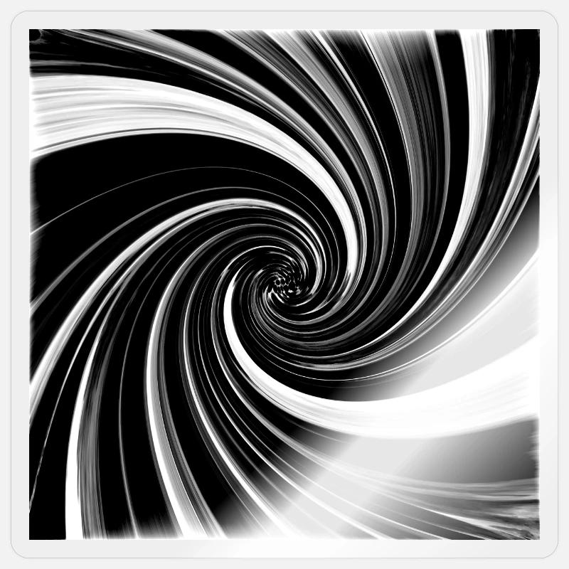 Black and white vortex Sticker size S (10 x 10 cm)