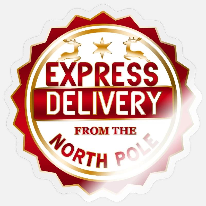 North Pole Express Delivery - Sticker size S (10 x 10 cm) - transparent glossy