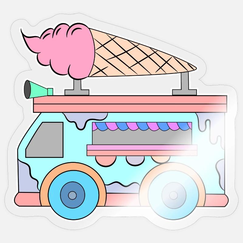 Kids Eiscreme - Sticker Größe S (10 x 10 cm) - Transparent glänzend