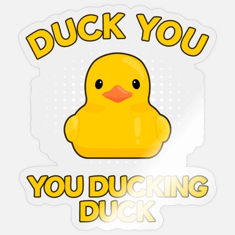 Canard Vous Vous Canard Esquivé - Sticker taille S (10 x 10 cm) - brillant transparent