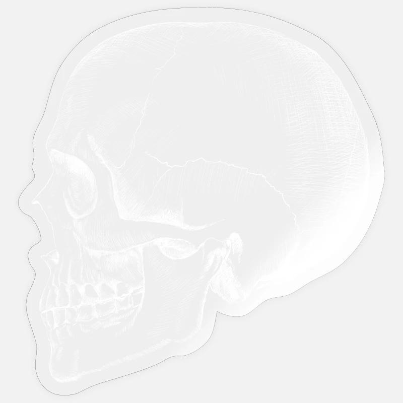 Crâne - Sticker taille S (10 x 10 cm) - brillant transparent
