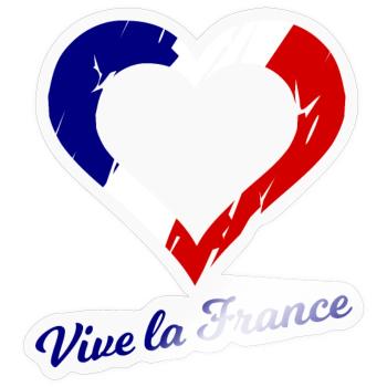 Es lebe Frankreich - Sticker Größe S (10 x 10 cm) - Transparent glänzend - Vorne