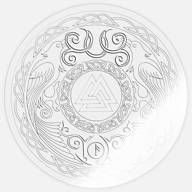 Mandala runique à triade centrale - Sticker taille S (10 x 10 cm) - brillant transparent