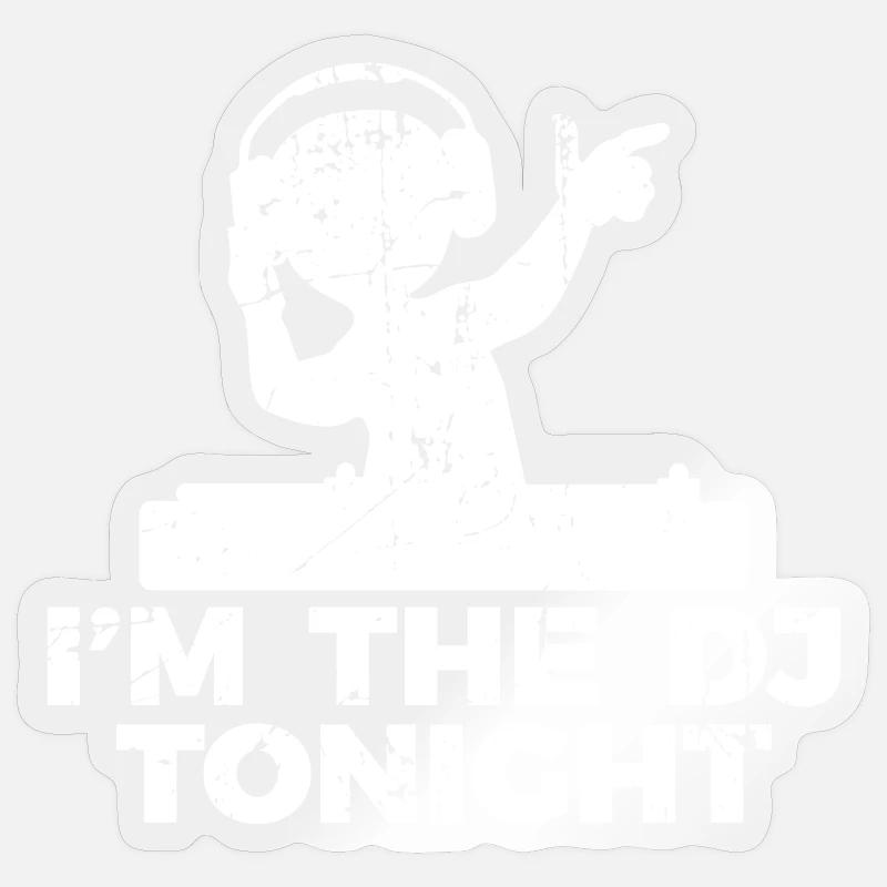Diskjockey Witz - Sticker Größe S (10 x 10 cm) - Transparent glänzend