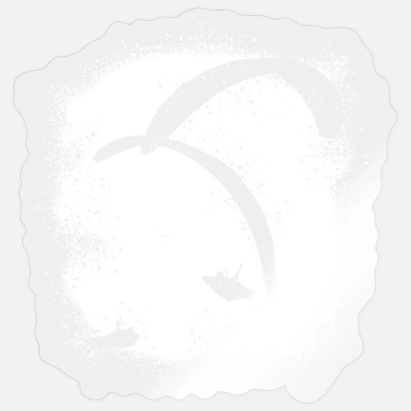 Parapente Spray blanc - Sticker taille S (10 x 10 cm) - brillant transparent