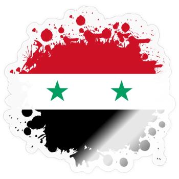Syrien Flaggen Klecks - Sticker Größe S (10 x 10 cm) - Transparent glänzend - Vorne