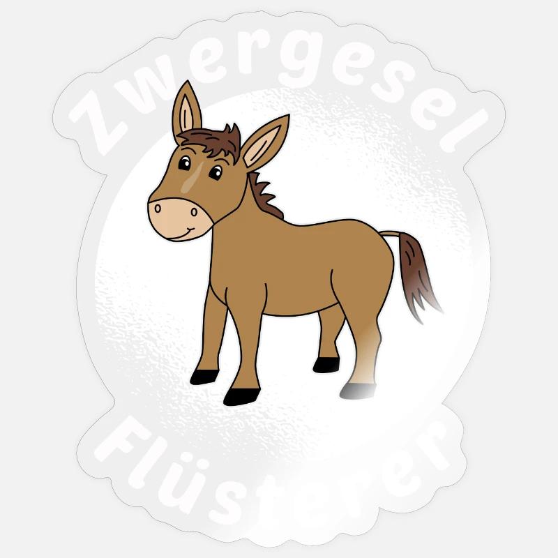 Zwergesel Flüsterer Miniesel Esel Muli Geschenk Sticker Größe S (10 x 10 cm)