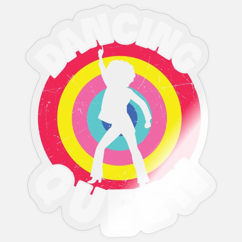 Dancing Queen Roller Disco Outfit 70s Sticker size S (10 x 10 cm)
