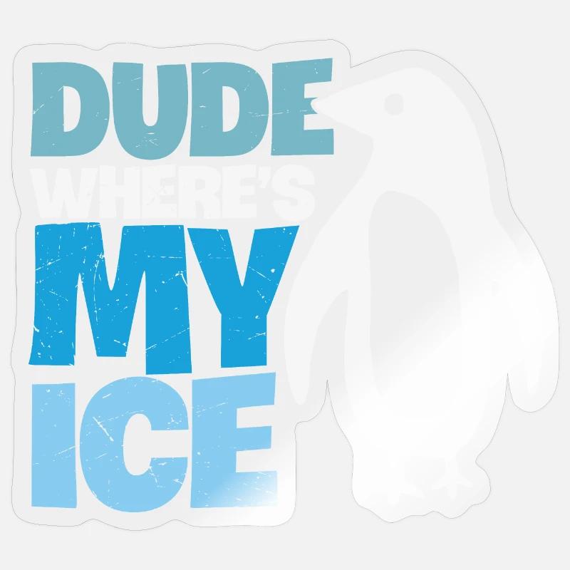 Penguin Global Warming Climate Change Sticker size S (10 x 10 cm)