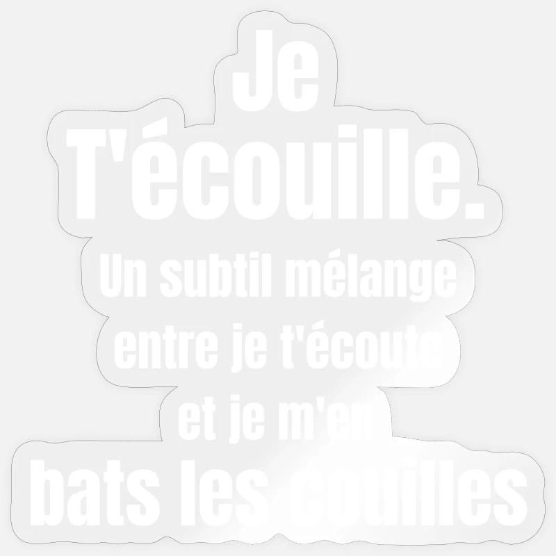 pas du matin, je t'écouille, écouter humour Sticker taille S (10 x 10 cm)