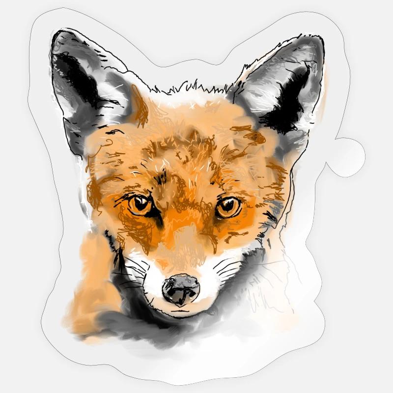 Fuchs - Sticker Größe S (10 x 10 cm) - Transparent glänzend