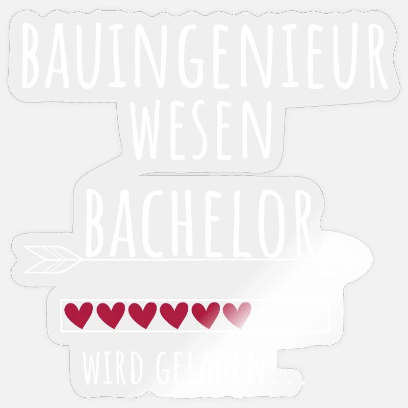 Bauingenieurwesen Bachelor Studium Geschenk - Sticker Größe S (10 x 10 cm) - Transparent glänzend
