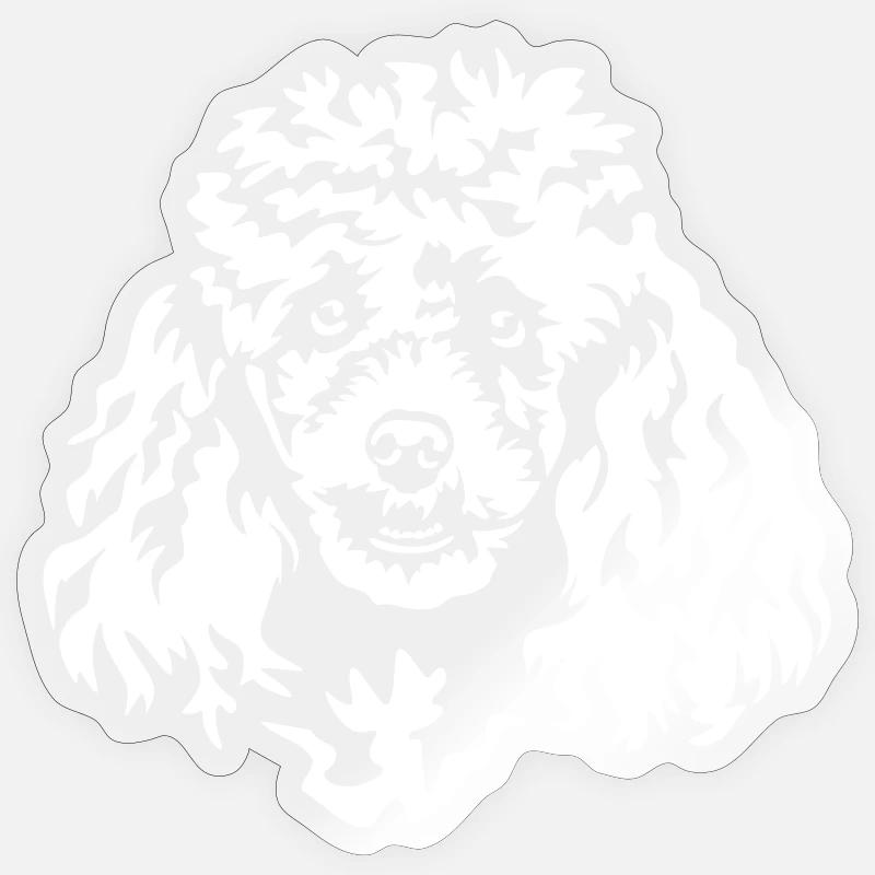 Poodle Head "Black Edition" - Sticker size S (10 x 10 cm) - transparent glossy